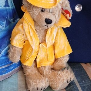 Ty Plush Bear in Yellow Raincoat